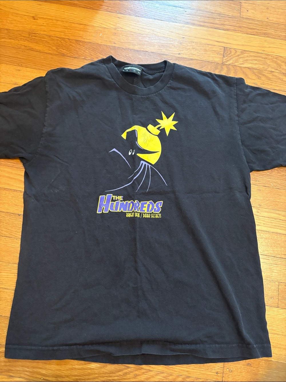 The Hundreds Black Tee with Yellow & Purple Logo
